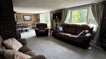 Televisión, chimenea, videojuegos y reproductor de DVD