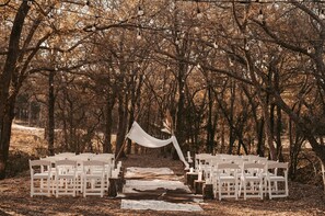 Outdoor banquet area