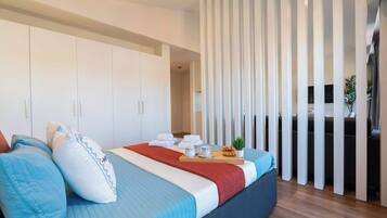 1 bedroom, iron/ironing board, travel crib, WiFi (free)