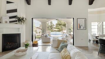 TV, fireplace, video games, table tennis