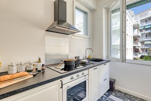 Fridge, oven, stovetop, dishwasher