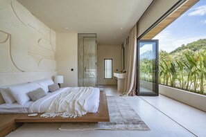 Vila superluxo, vista para a piscina | Roupas de cama de algodão egípcio, roupas de cama premium