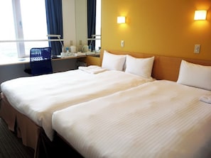 Desk, free WiFi, bed sheets