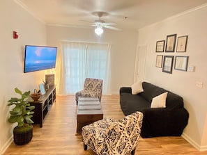 Smart TV, DVD player, books