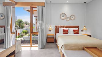Villa, 2 habitaciones, vista a la alberca | Escritorio y espacio para trabajar con laptop