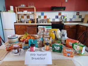 Free daily self-service breakfast