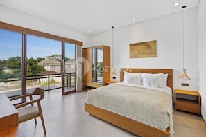 Villa, 2 chambres, vue piscine | Vue de la chambre