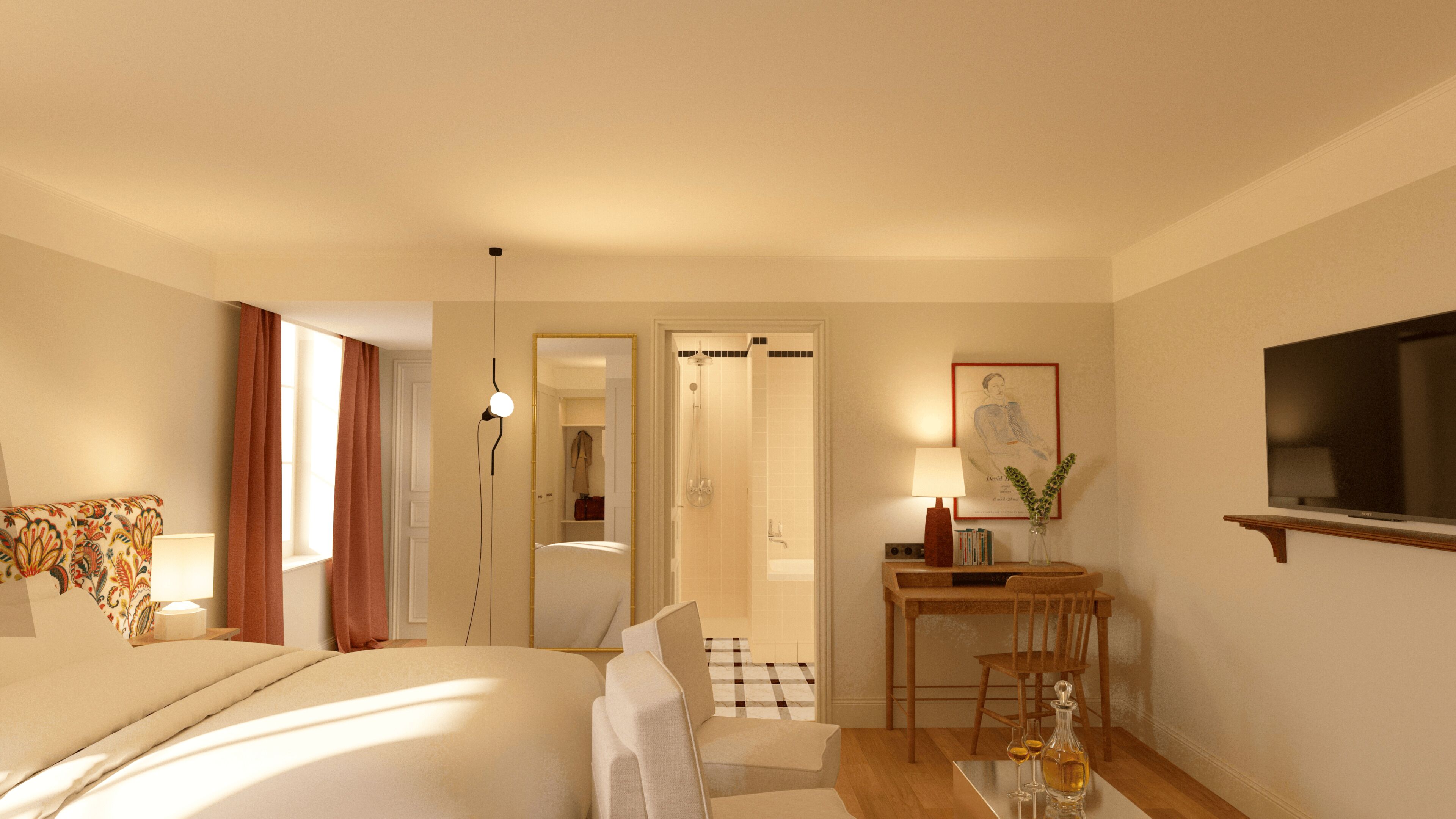 خزنة داخل الغرفة وستائر تعتيم وتجهيزات عازلة للصوت وواي فاي مجانًا