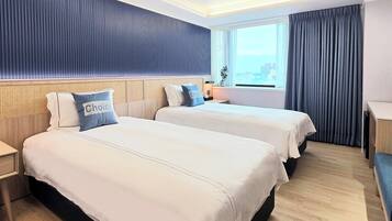 ห้องอีโคโนมีทวิน | ตู้นิรภัยในห้องพัก, โต๊ะทำงาน, Wi-Fi ฟรี, ผ้าปูที่นอน