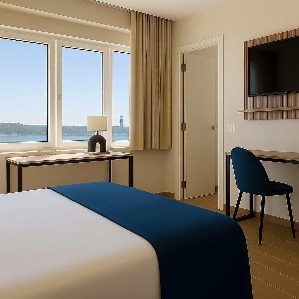 Comfort Double or Twin Room, Partial Sea View | In-room safe, desk, laptop workspace, blackout curtains