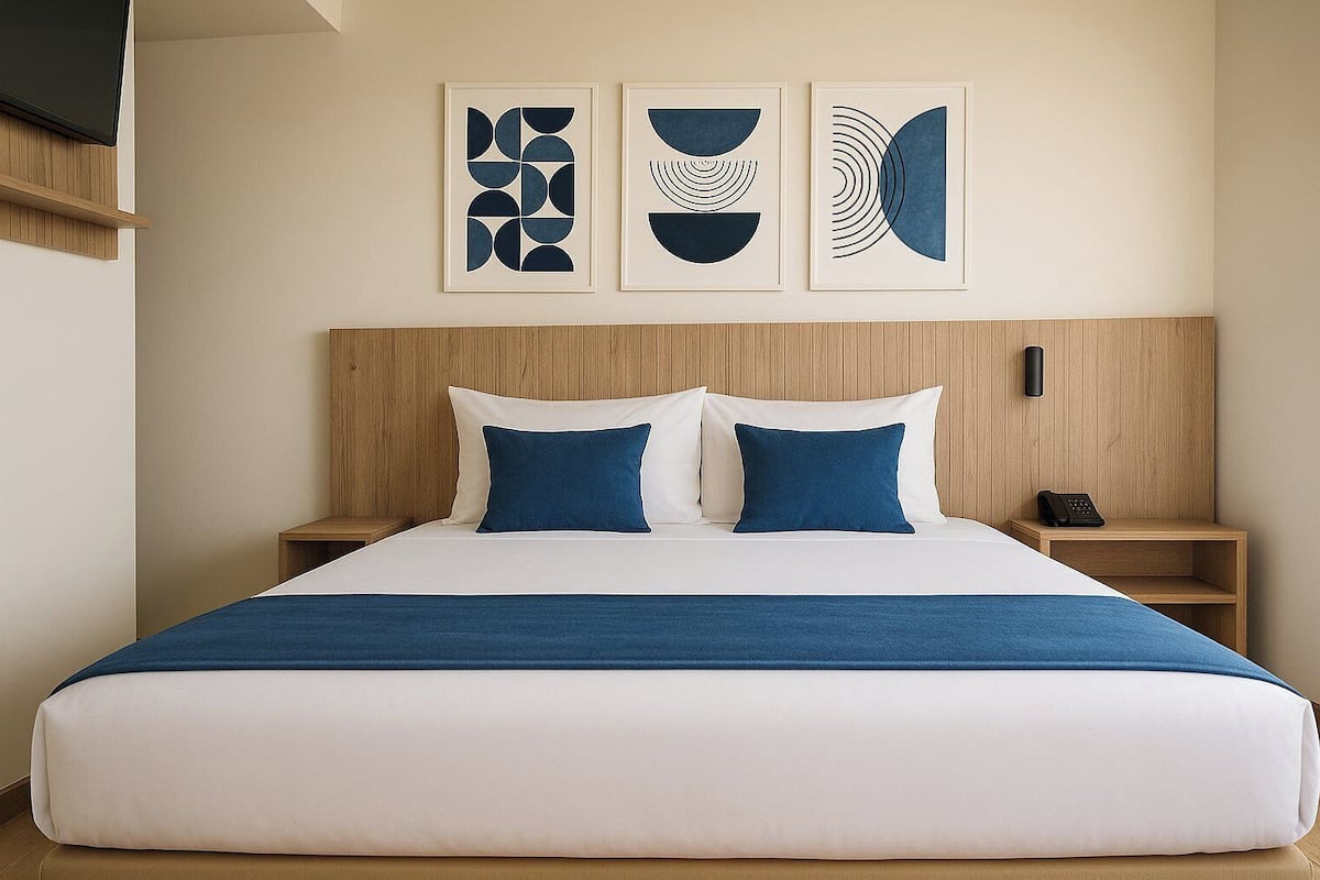 Deluxe Triple Room, River View | In-room safe, desk, laptop workspace, blackout curtains