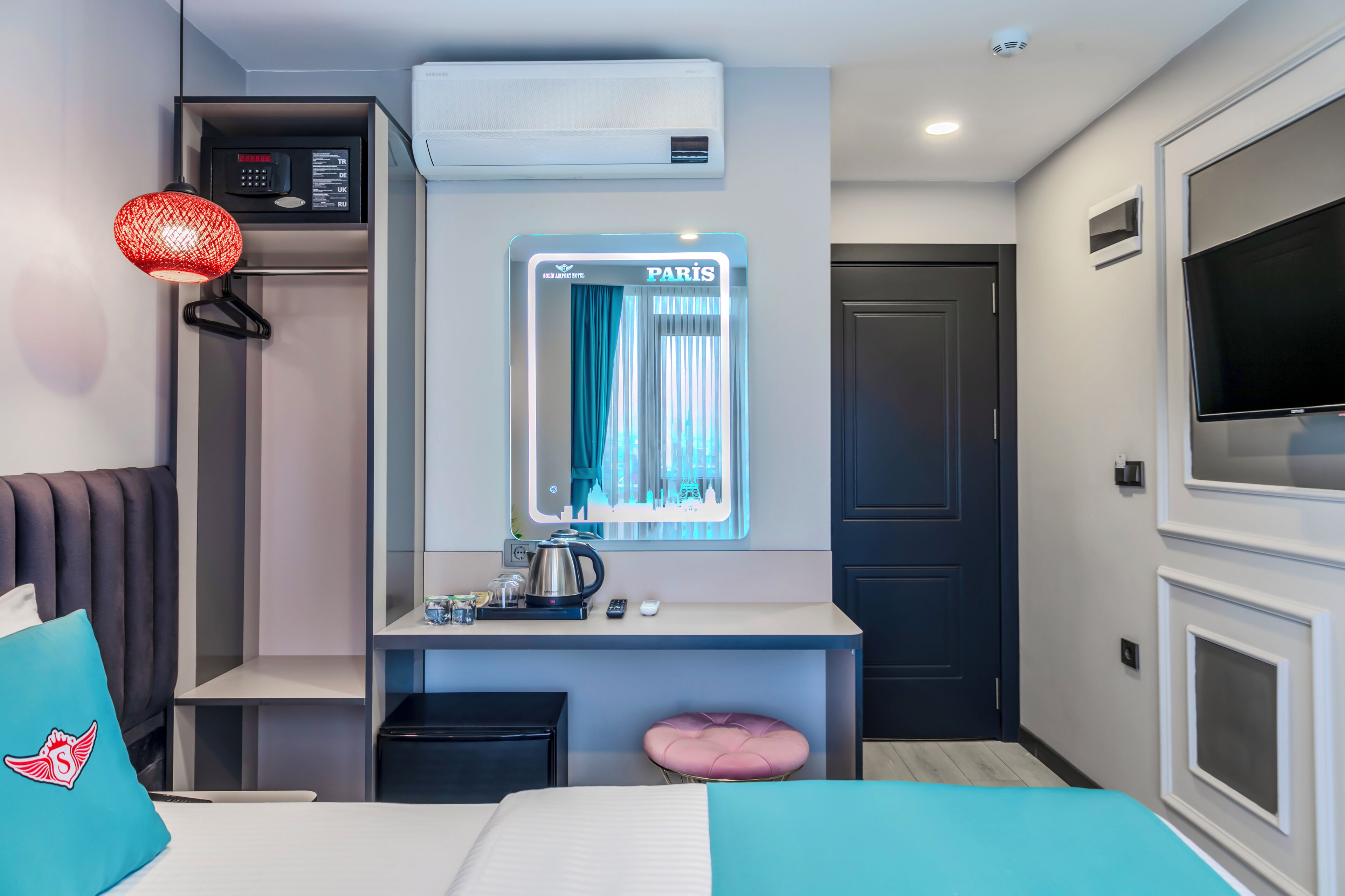 Standard Double Room, City View | In-room safe, desk, laptop workspace, blackout drapes