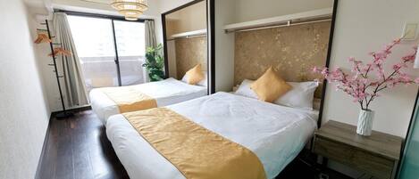 1 makuuhuone, silitysrauta/-lauta, internet