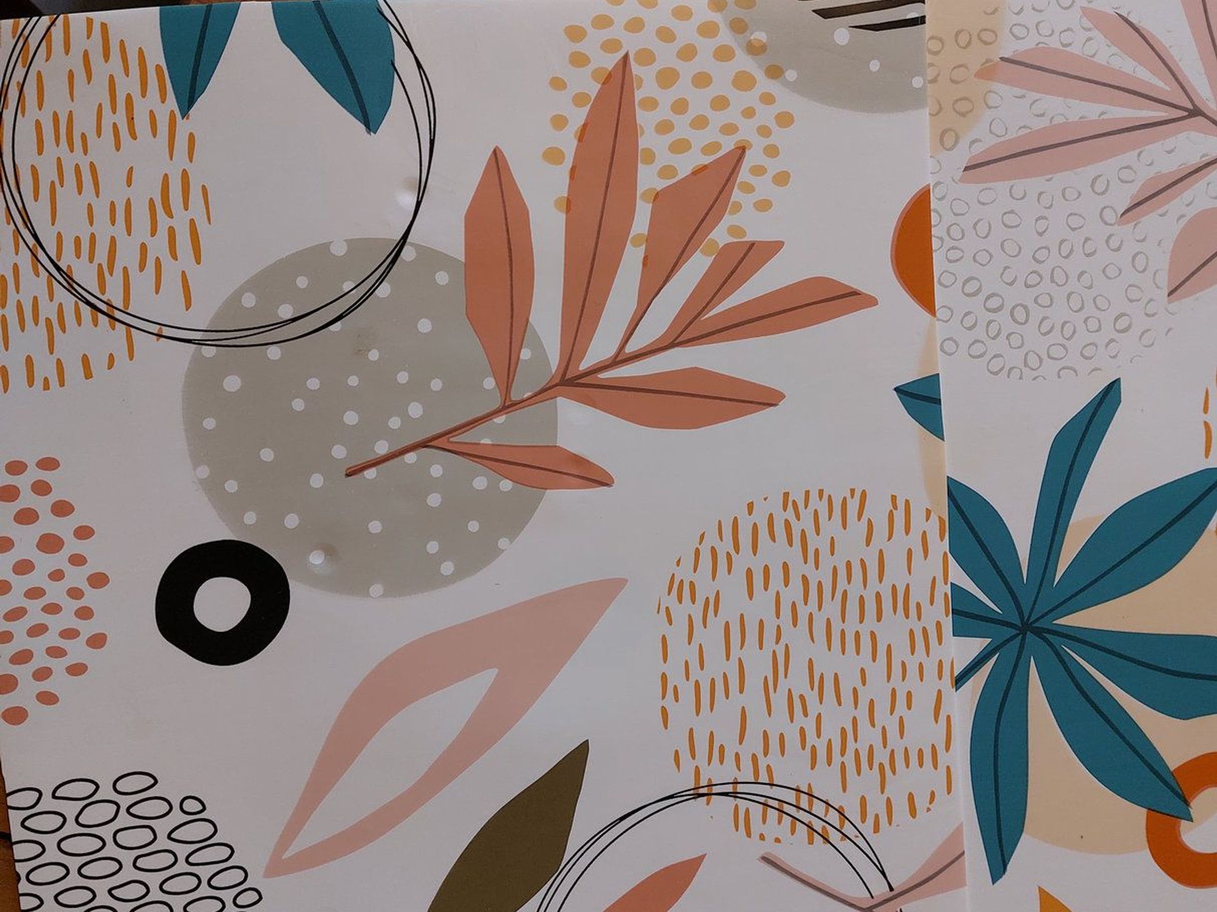 A pattern with abstract shapes and lines.