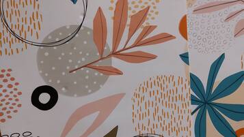 A pattern with abstract shapes and lines.