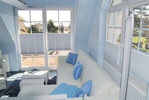 Télévision, cheminée, chaîne hi-fi