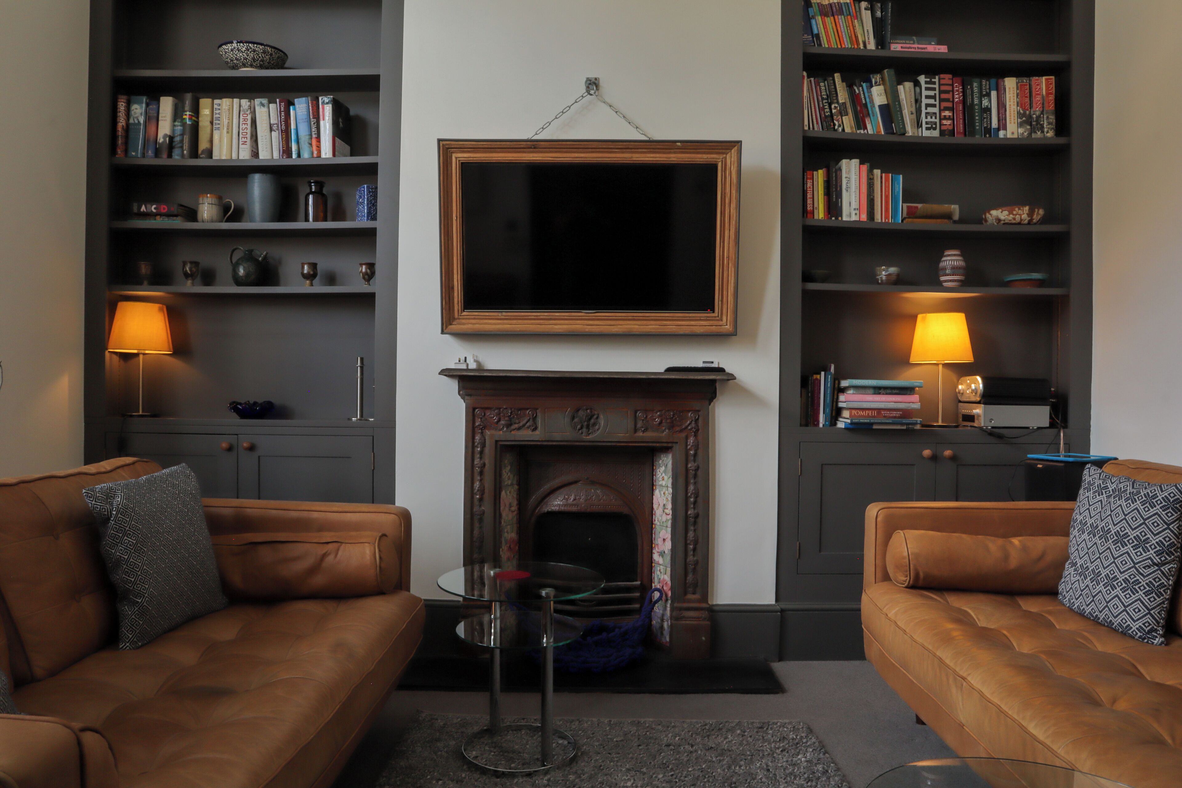 Smart TV, music library, stereo