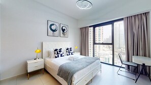 2 bedrooms, iron/ironing board, free WiFi, bed sheets - Vibrant 2 Bedroom l Pool with Burj Khalifa View (Downtown Dubai)