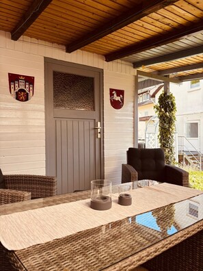 Terrace/patio - Vacation home Dreiflüsse with parking lot (Hann. Münden)