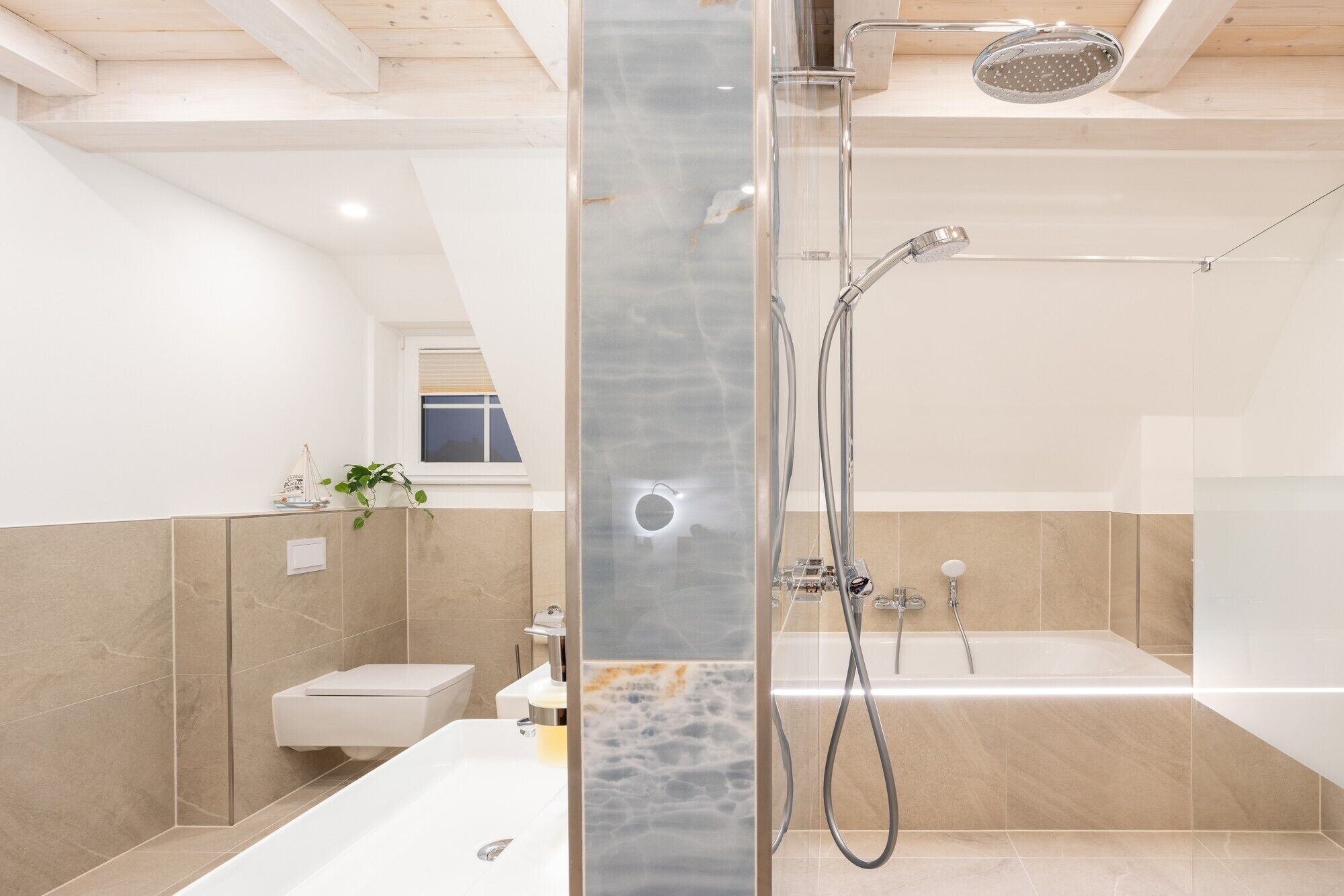 Dusche, Haartrockner, Handtücher