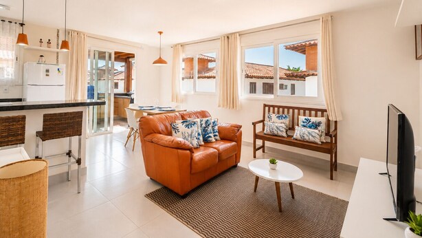 Deluxe-hus - 3 soveværelser - ved pool | Opholdsområde