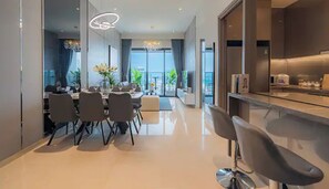 Family Suite, 4 Bedrooms, Club lounge access, City View | Egyptian cotton sheets, premium bedding, down duvets - Luxstay The Vista Residence (An Khanh)