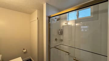 Hair dryer, soap, toilet paper