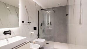 Hair dryer, towels, toilet paper
