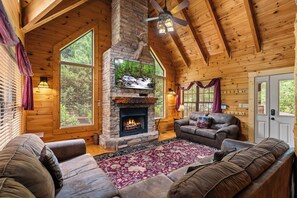 Smart TV, fireplace, video games