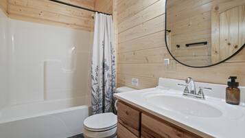 Shower, towels, soap, shampoo