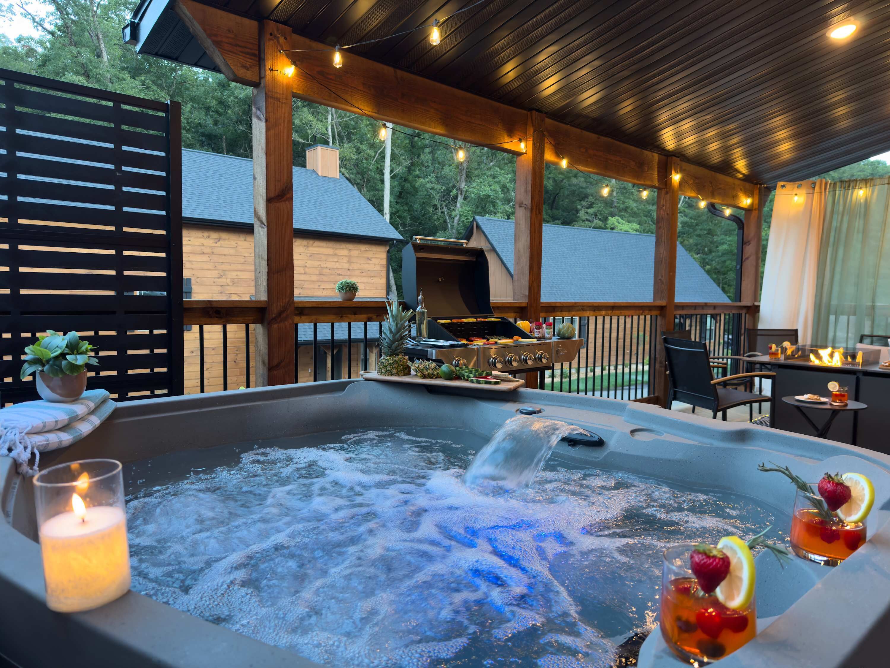 Outdoor spa tub