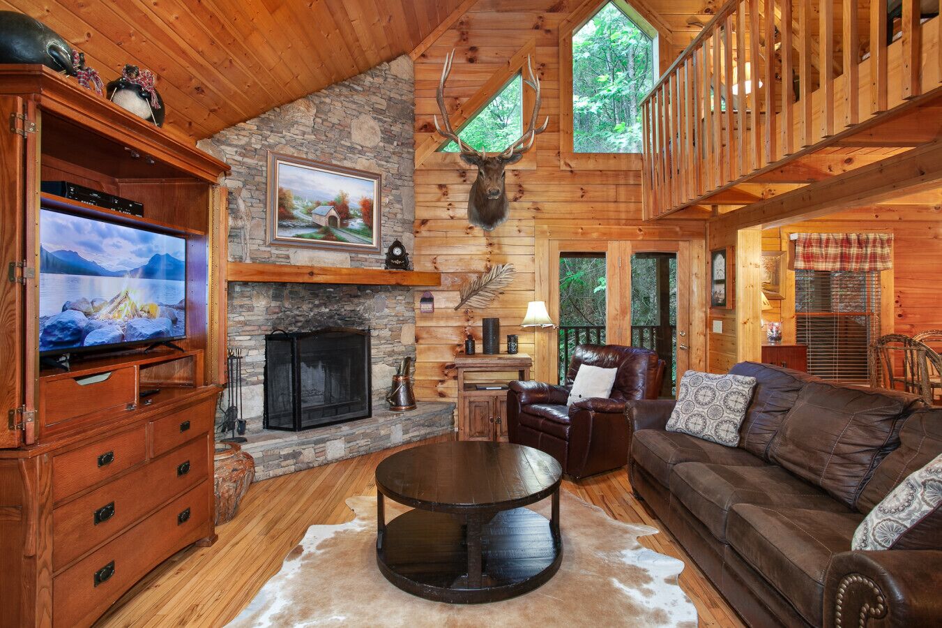 Televisión, chimenea y videojuegos 