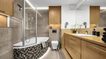Hair dryer, towels