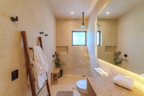 Shower, hair dryer, towels - Serene 2BR Apartment with Private Pool, Kokoon Pueblo II (Tulum)