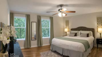 4 bedrooms, iron/ironing board, WiFi, bed sheets