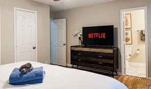 4 bedrooms, iron/ironing board, WiFi, bed sheets