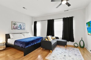 Desk, iron/ironing board, travel crib, WiFi