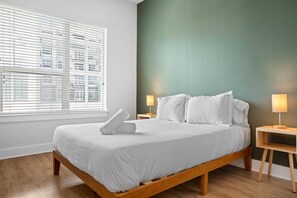 2 bedrooms, desk, iron/ironing board, travel cot