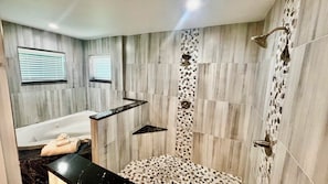 Hair dryer, towels
