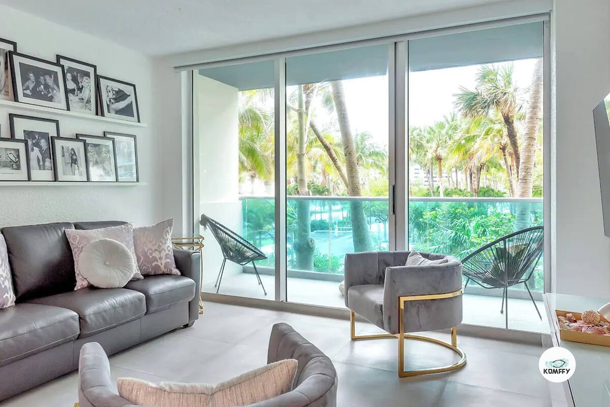 Design Apartment, Balcony, Garden View | Living area