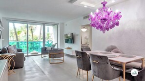Design Apartment, Balcony, Garden View | Living area