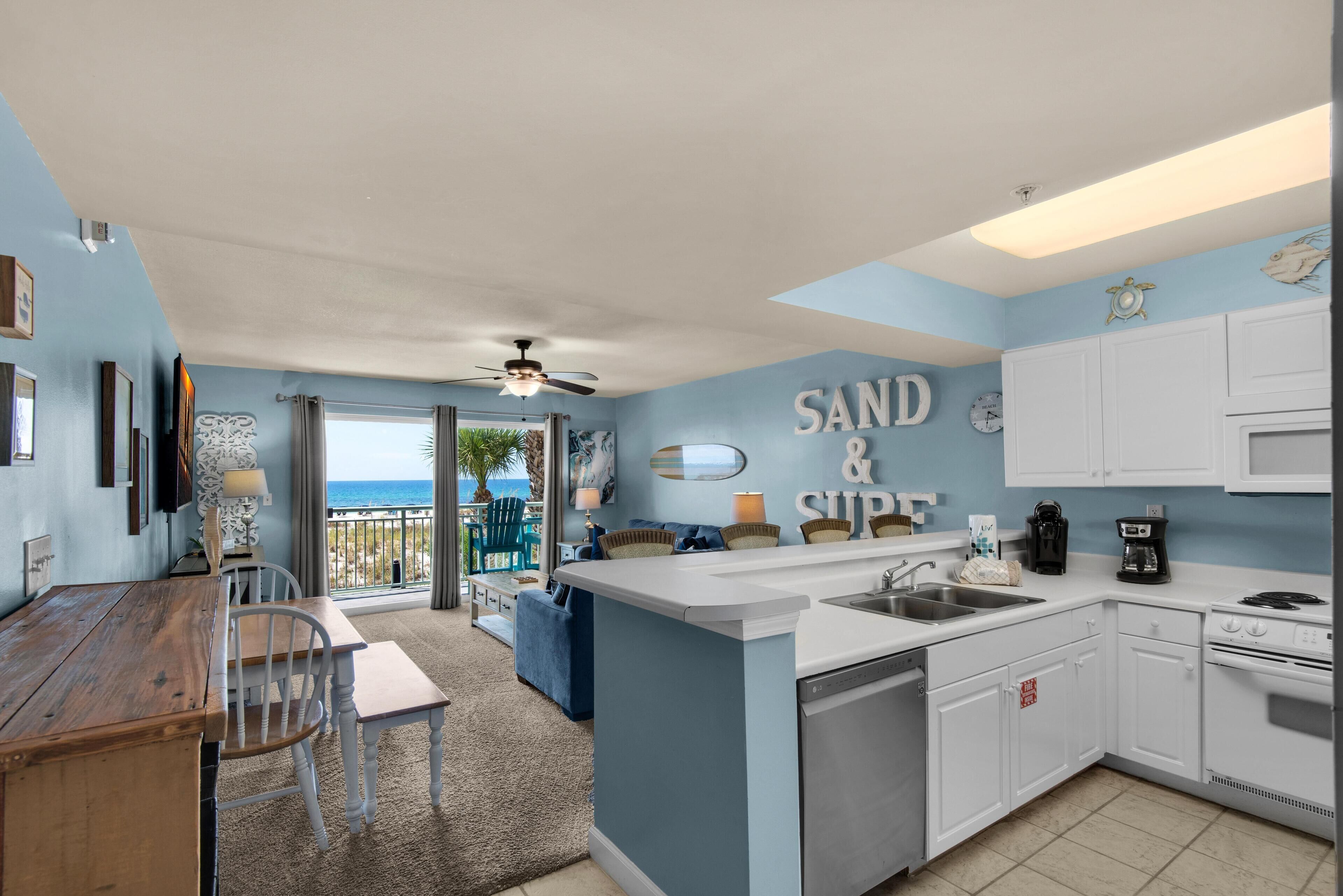 公寓客房, 1 張加大雙人床和 1 張沙發床 (Pelican Isle 107) | 私人廚房 | 烤箱、烤麵包機