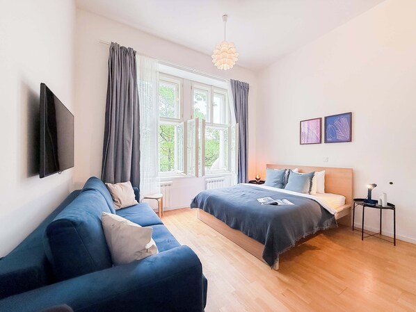 1 sovrum, strykjärn/strykbräda, resesäng och wi-fi