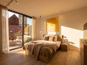 1 habitación, tabla de planchar con plancha, cuna de viaje y wifi 