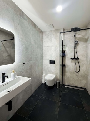 Shower, hair dryer
