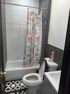 Serviettes fournies, savon, papier toilette