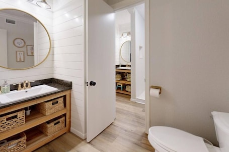 Shower, hair dryer, towels. Spacious Central Charm - Central College Station Location by Lovely Central Park