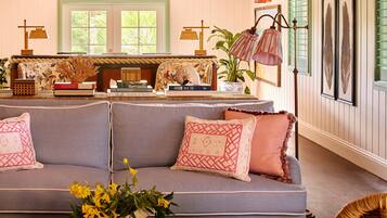 Room, Multiple Beds, Pool Access, Ocean View (Sharon's Home) | Living area | 40-inch TV with digital channels