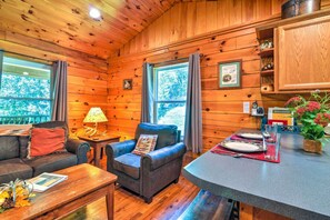 Una televisión, una chimenea