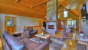 TV, fireplace, foosball